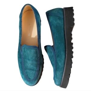 Ron White Suede Slip On‎ Blue/Green Loafers Women Size 8 Lug Sole Flats